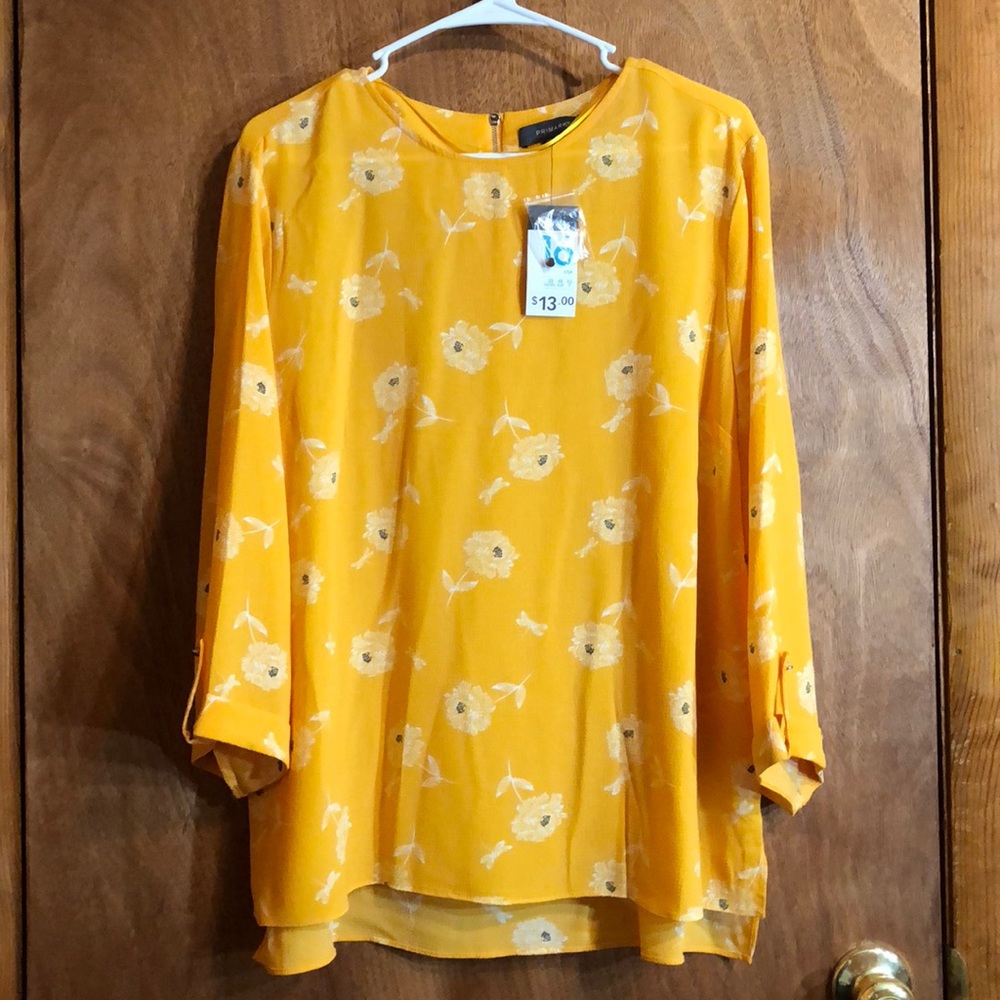 Primark NWT Mustard floral top